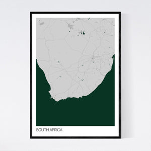 South Africa Country Map Print