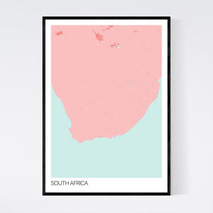 South Africa Country Map Print