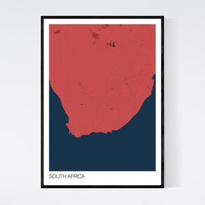 South Africa Country Map Print