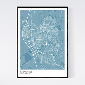 Stevenage City Map Print