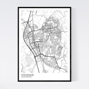 Stevenage City Map Print