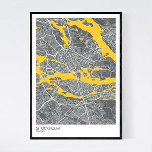 Stockholm City Map Print