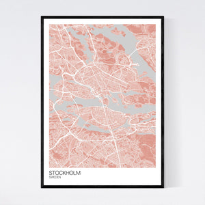 Stockholm City Map Print