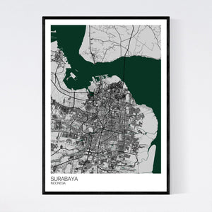 Surabaya City Map Print