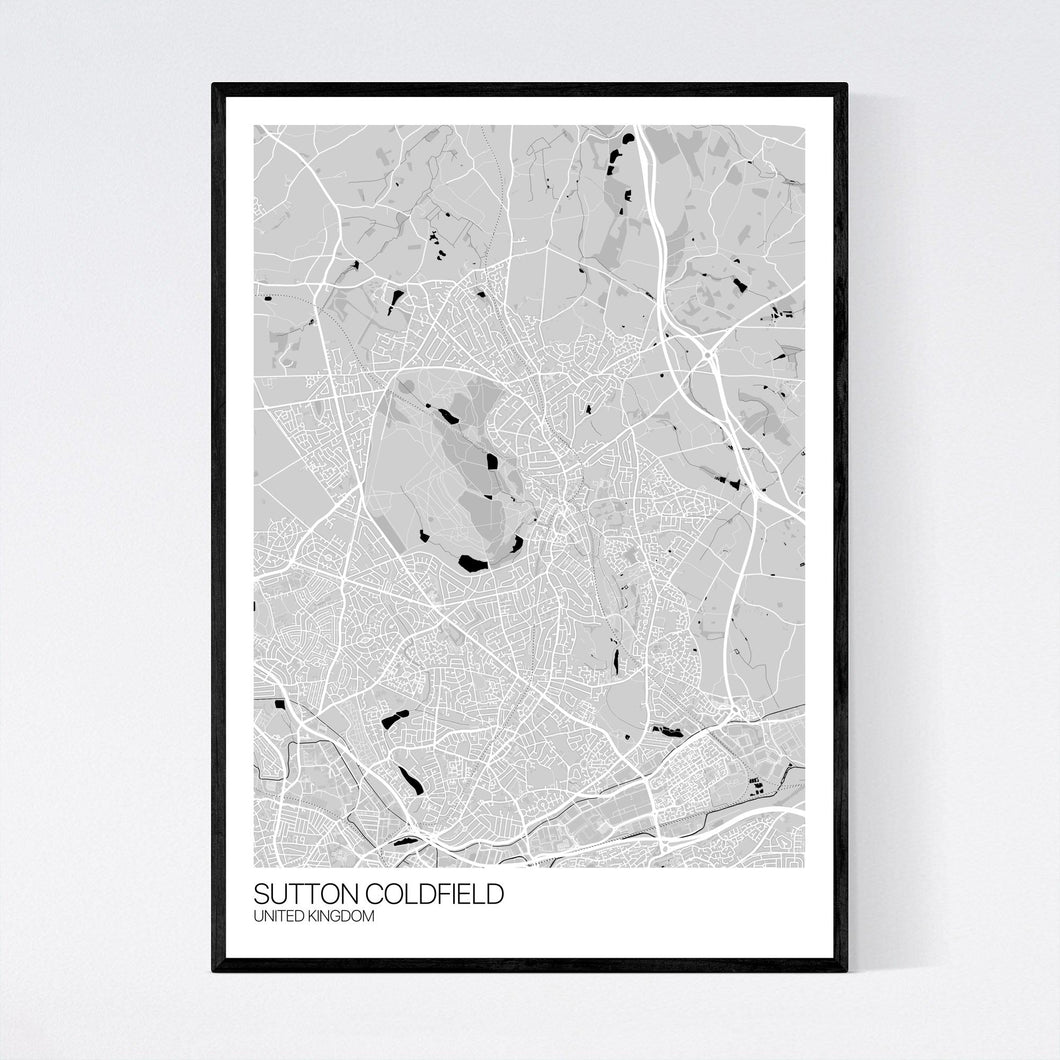 Sutton Coldfield City Map Print