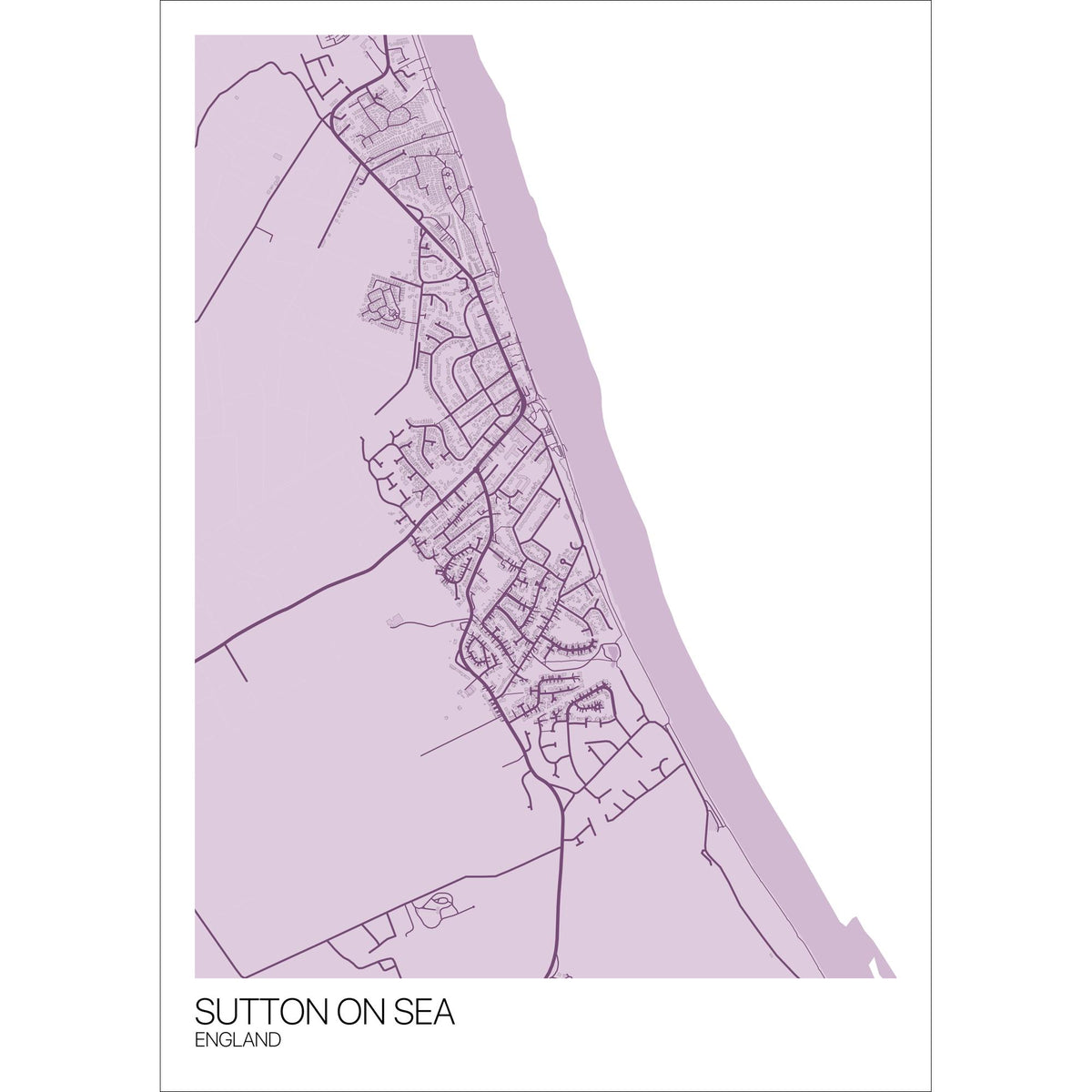 Sutton on Sea Map Art Print - Free International Shipping! - Mapply.co