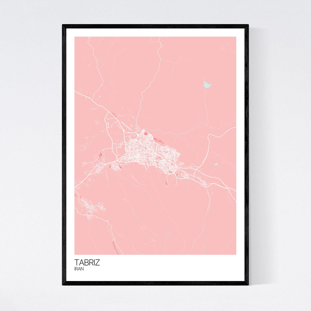 Tabriz City Map Print