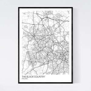 The Black Country Region Map Print