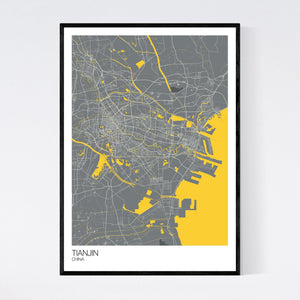 Tianjin City Map Print