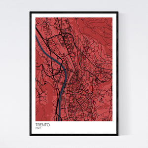 Trento City Map Print