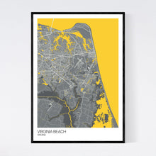 Load image into Gallery viewer, Virginia Beach City Map Print