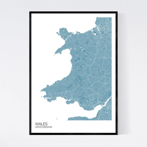 Map of Wales, United Kingdom