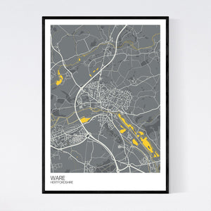 Ware Town Map Print