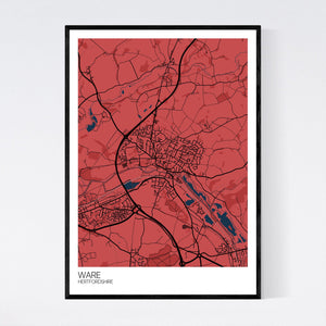 Ware Town Map Print