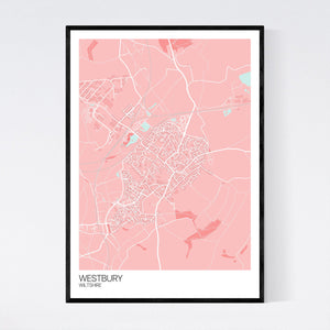 Westbury Town Map Print