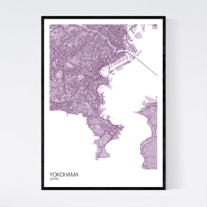 Yokohama City Map Print